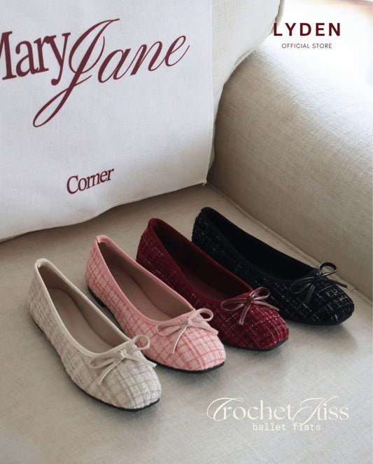 LYDEN Crochet Kiss Ballet Flats Series