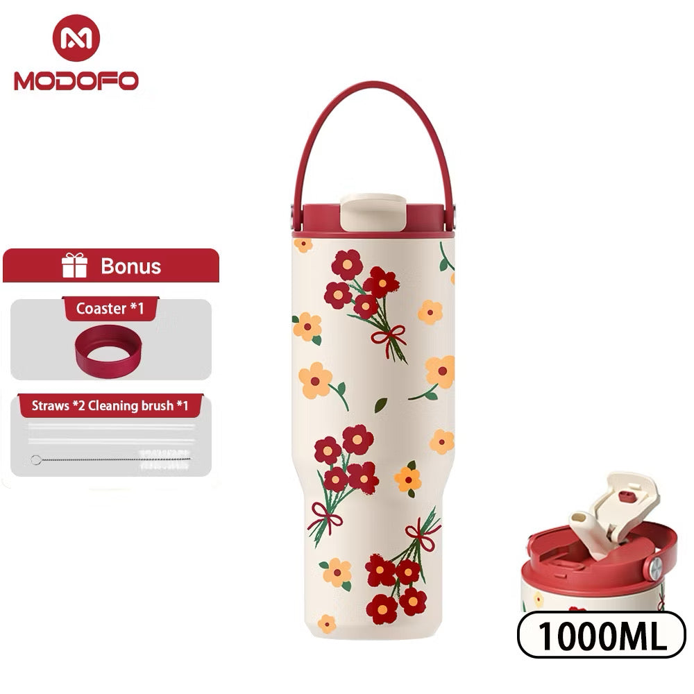 MDF Tumbler Thermos Bottle With Straw 32oz/1000ml