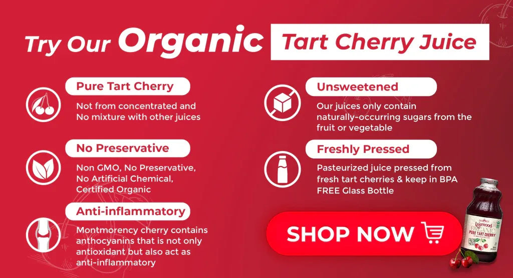 Lakewood Organic Pure Tart Cherry Fruit Juice 946ml (Gluten Free)