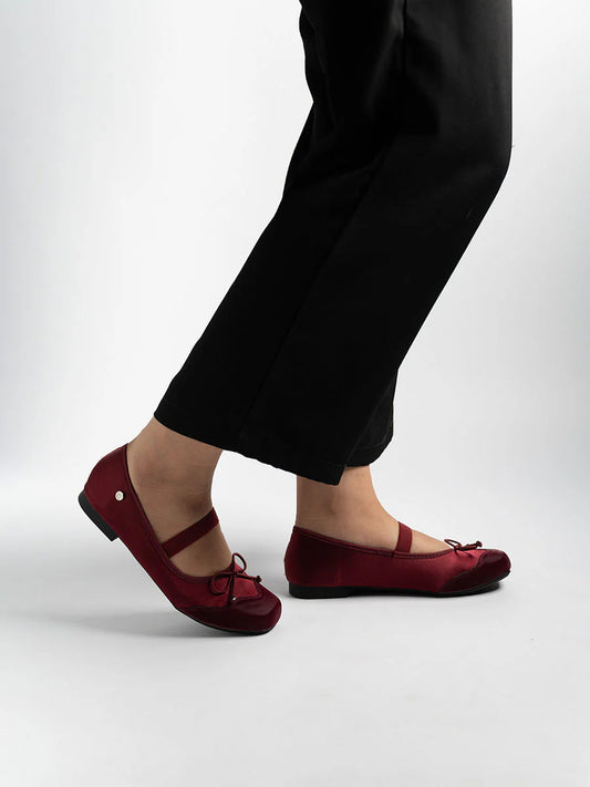 H2U Riley Ribbon Satin Flats