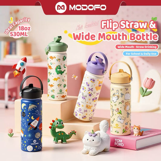 MDF Kids Tumbler Thermos With Straw Bottle 18oz/530ml