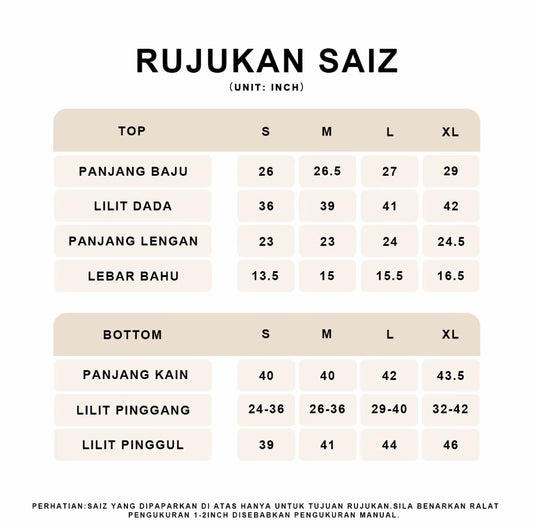 YM Maya Kurung Set - S-XL