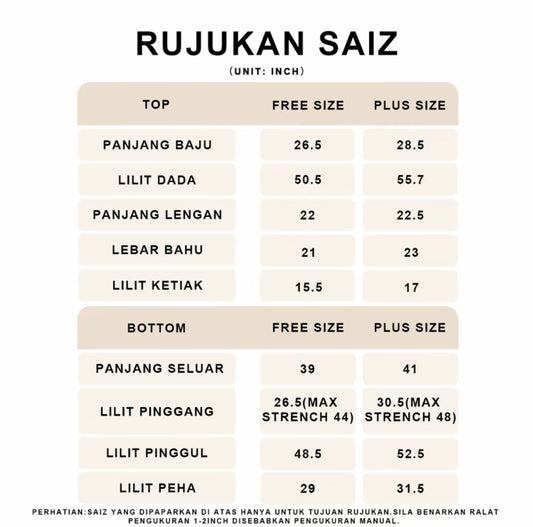 YM Asta Pants Set - Free/Plus Size