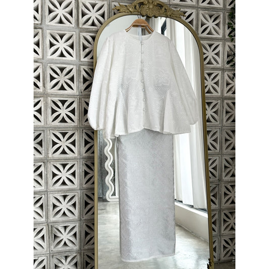 ABC Hakima Embroidery Top in White