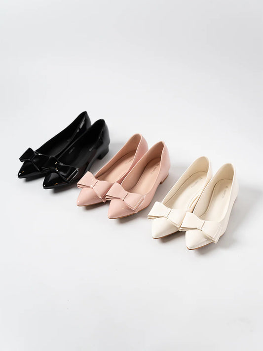 H2U Winter Bow Mid Heels