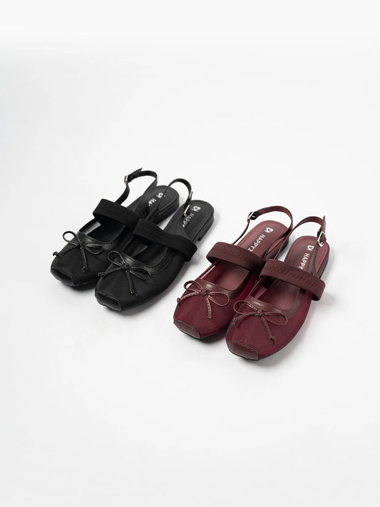 H2U Brynn Ribbon Slingback Flats