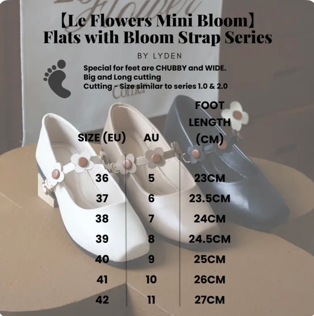 LYDEN Le Flowers Mini Bloom Flats with Bloom Strap Series