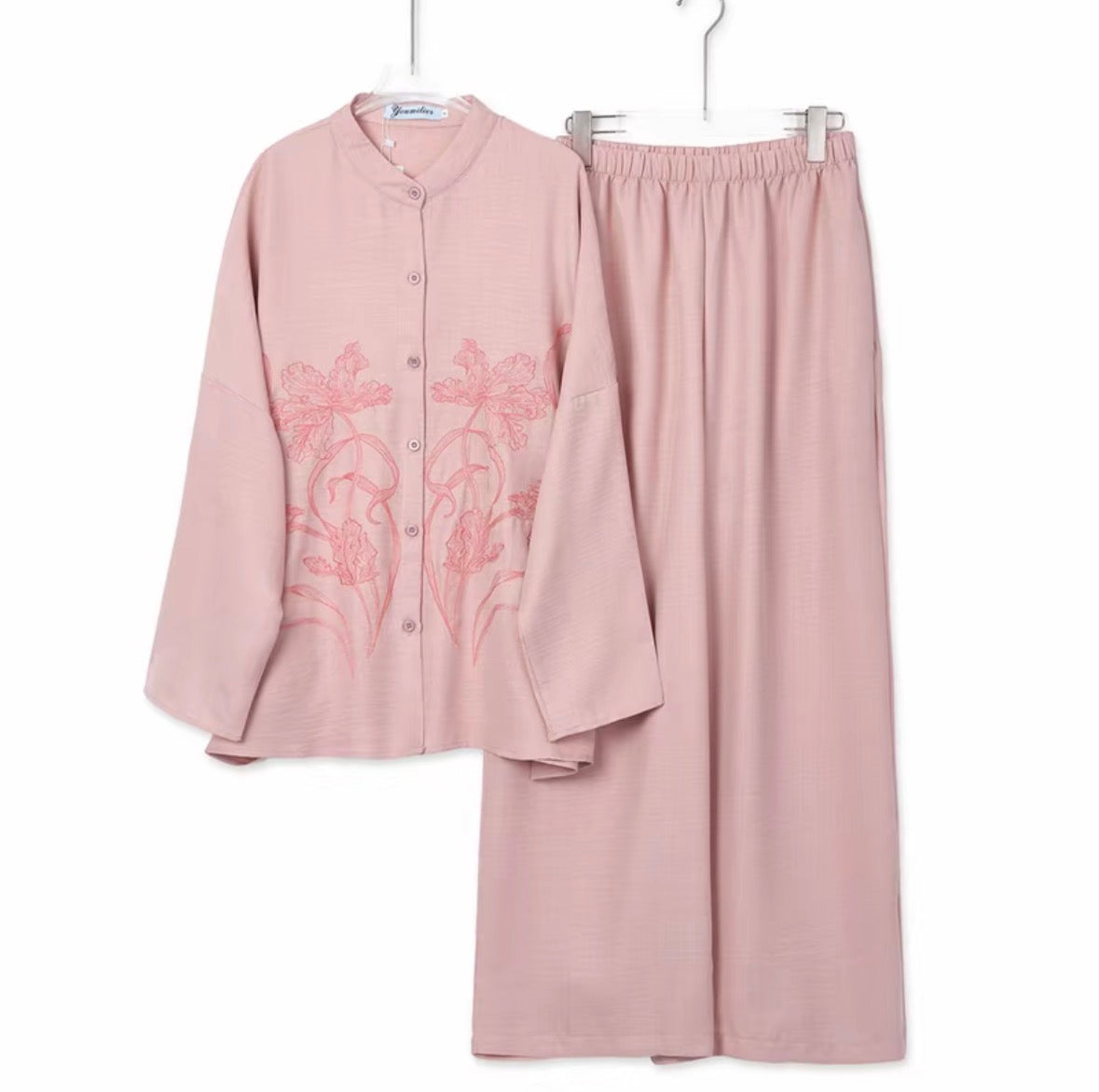 YM Jesnita Floral Embroidery Set Pants (Free Size/Plus Size)