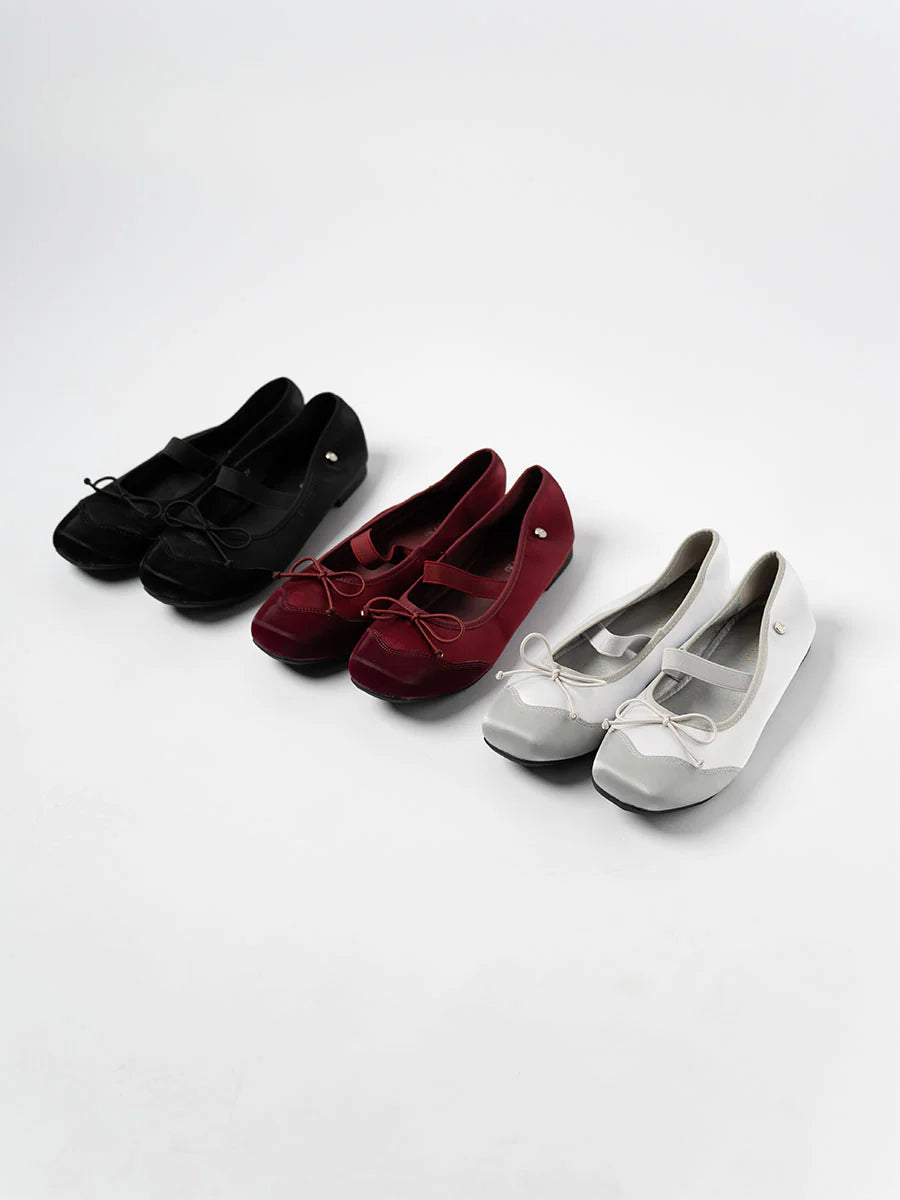 H2U Riley Ribbon Satin Flats