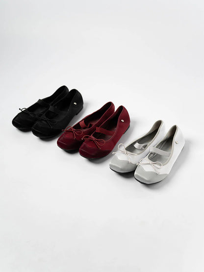 H2U Riley Ribbon Satin Flats