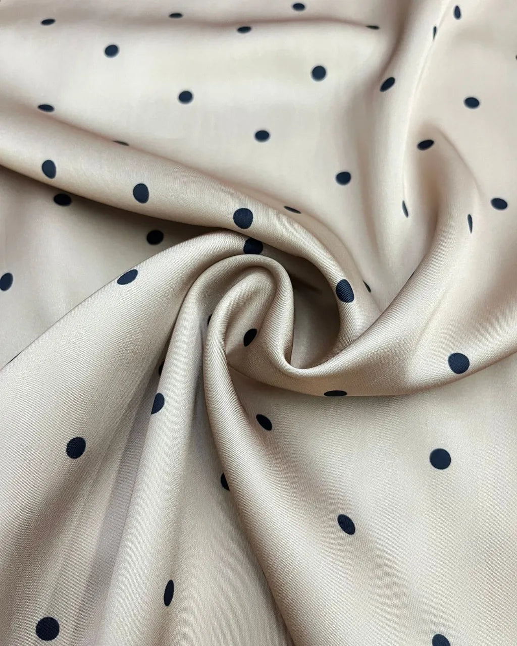 HW Emy Polka Dot Flowy Satin Flared Long A-cutting Skirt