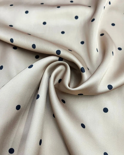 HW Emy Polka Dot Flowy Satin Flared Long A-cutting Skirt