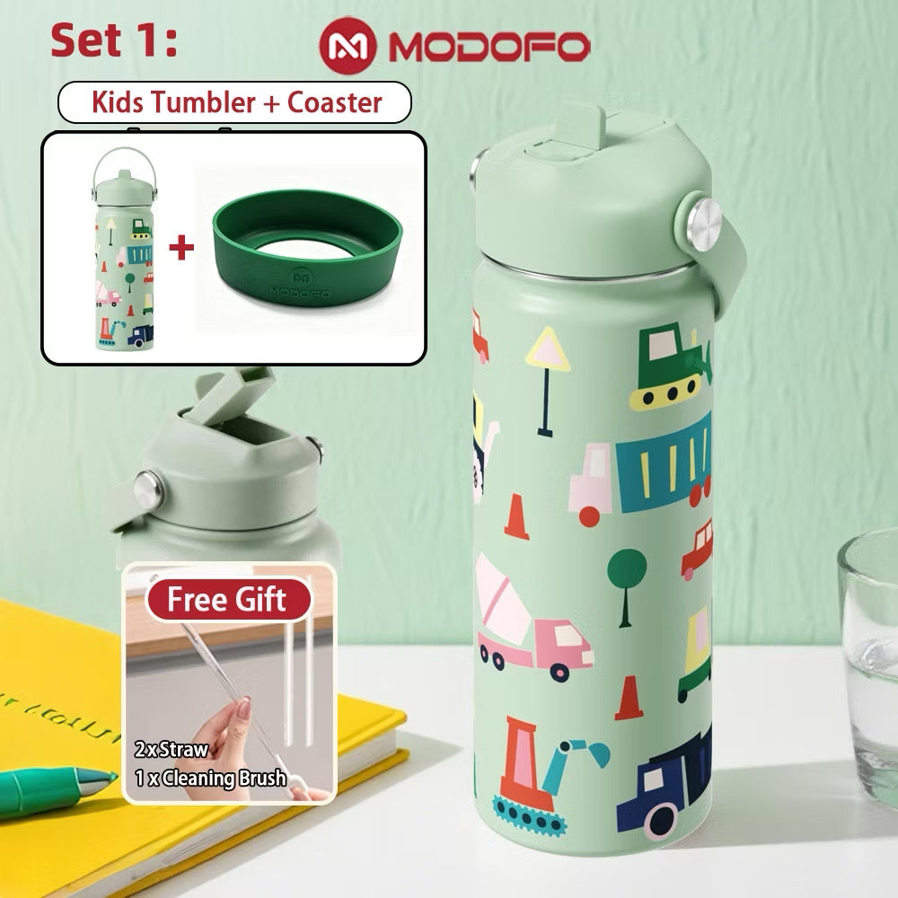 MDF  Kids Tumbler Thermos With Straw Bottle 18oz/530ml