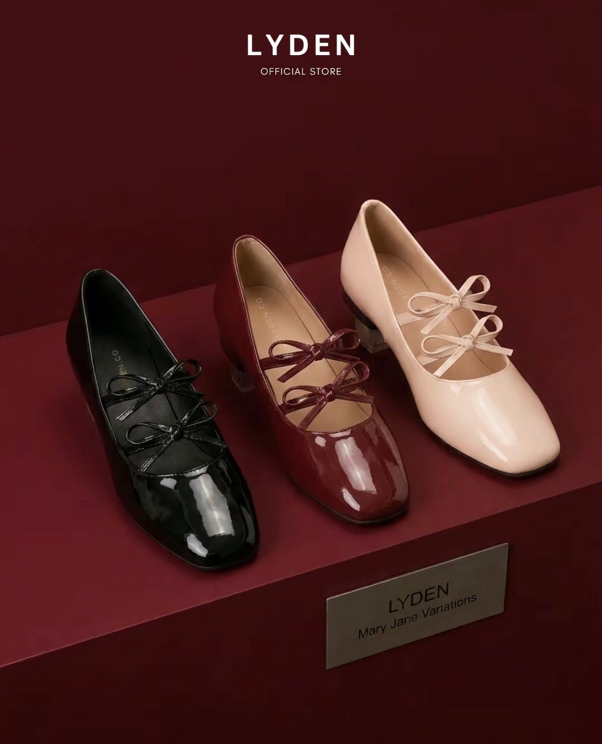 LYDEN Mary Jane Bow and Jane Flats