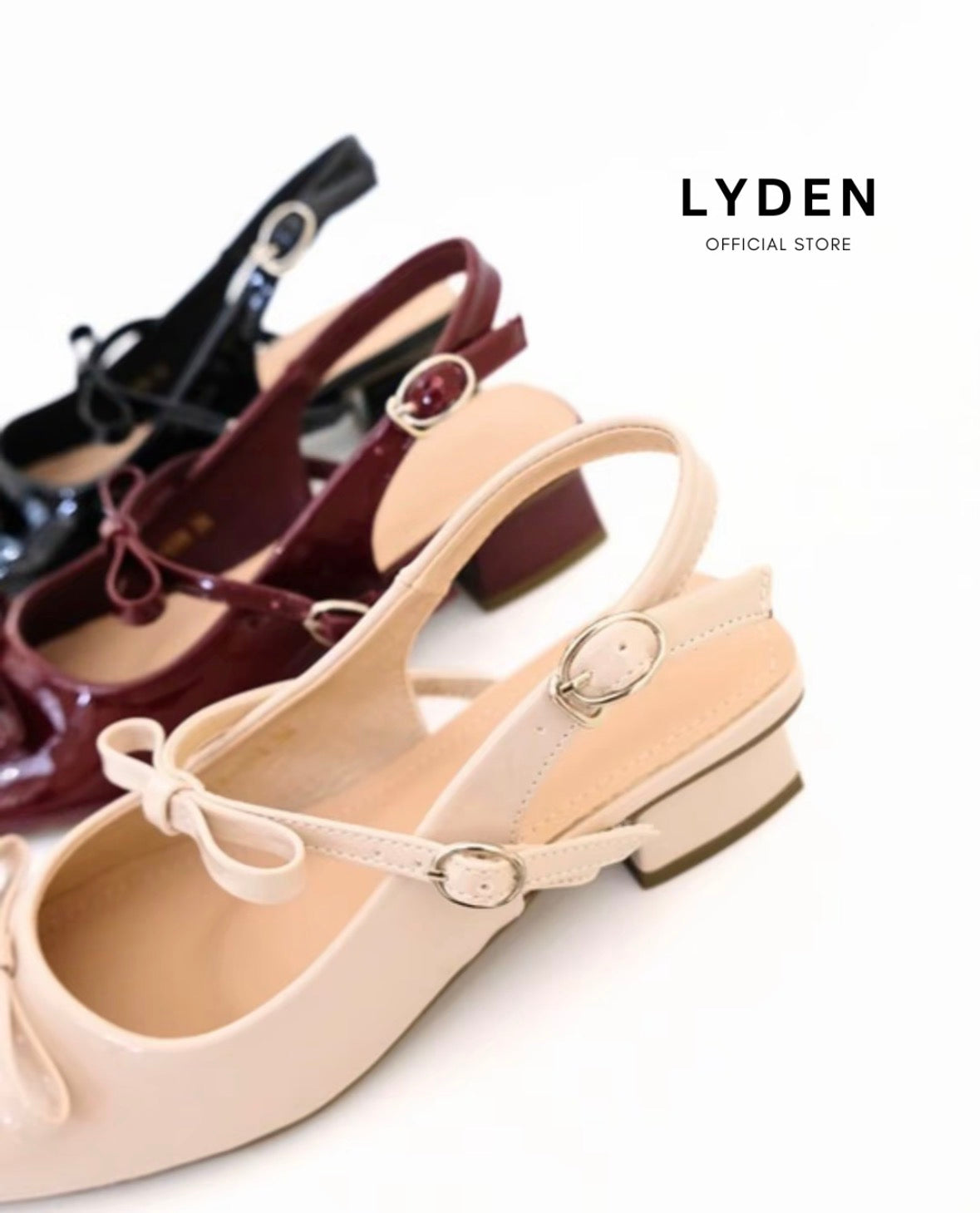 LYDEN Mary Jane Bow and Jane 4cm Pump Heels Series
