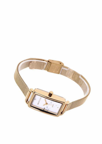 Milliot & Co Raven Stainless Steel Leather Watch