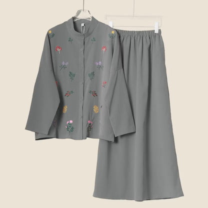 YM Bloom Set (Blouse & Skirt) - Free Size / Plus Size