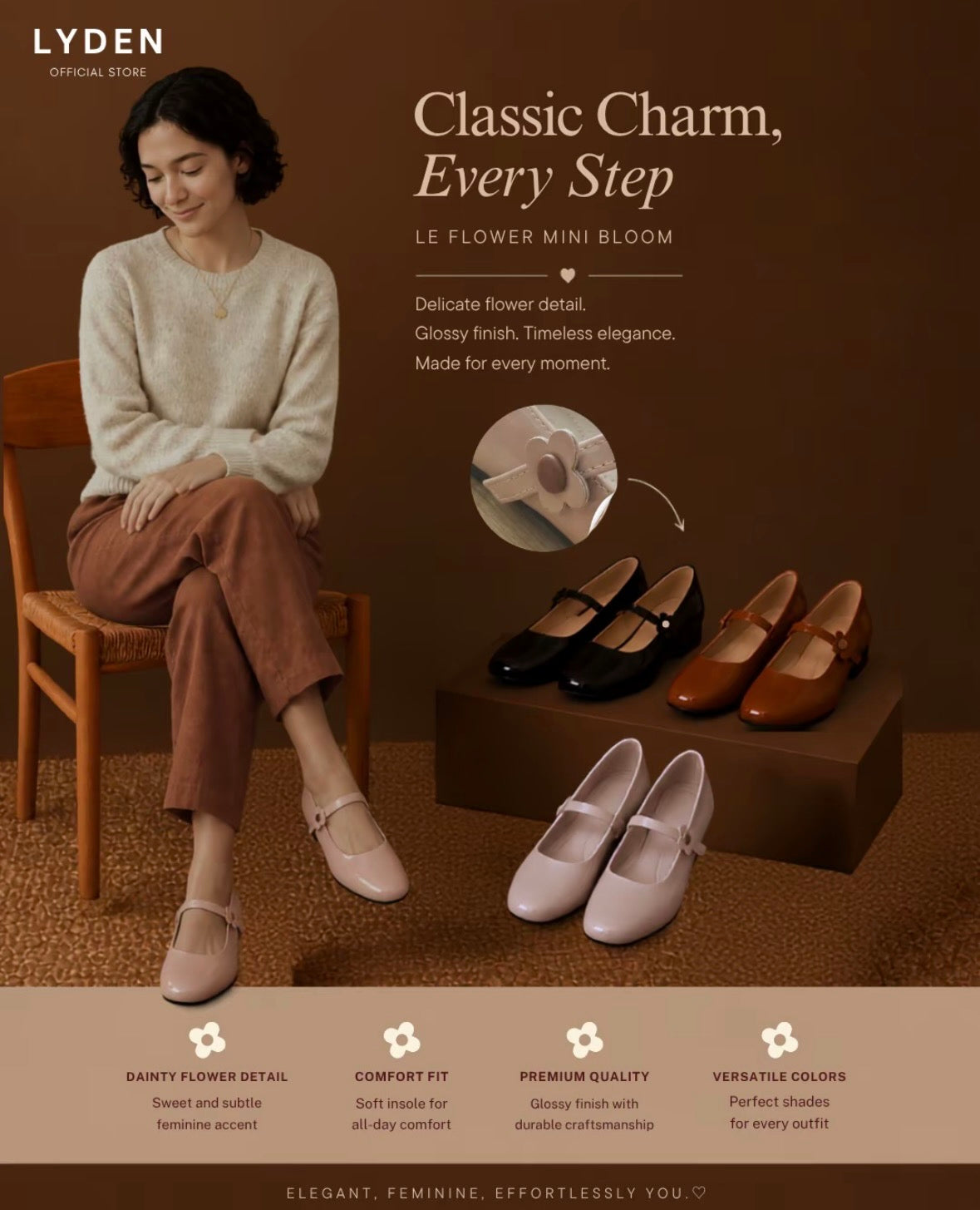 LYDEN Le Flowers Mini Bloom Flats