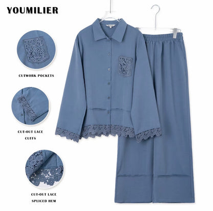 YM Ranisha Lace Pants Set