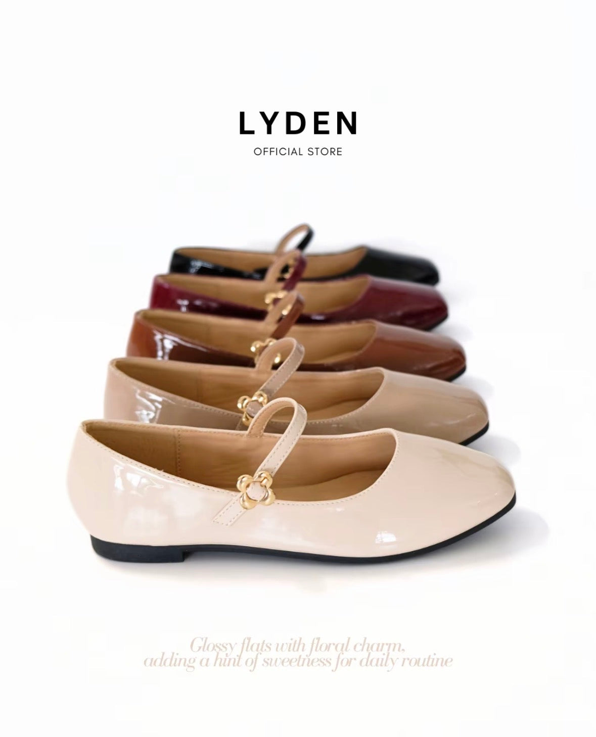 LYDEN Le Flowers Mini Flats with Strap