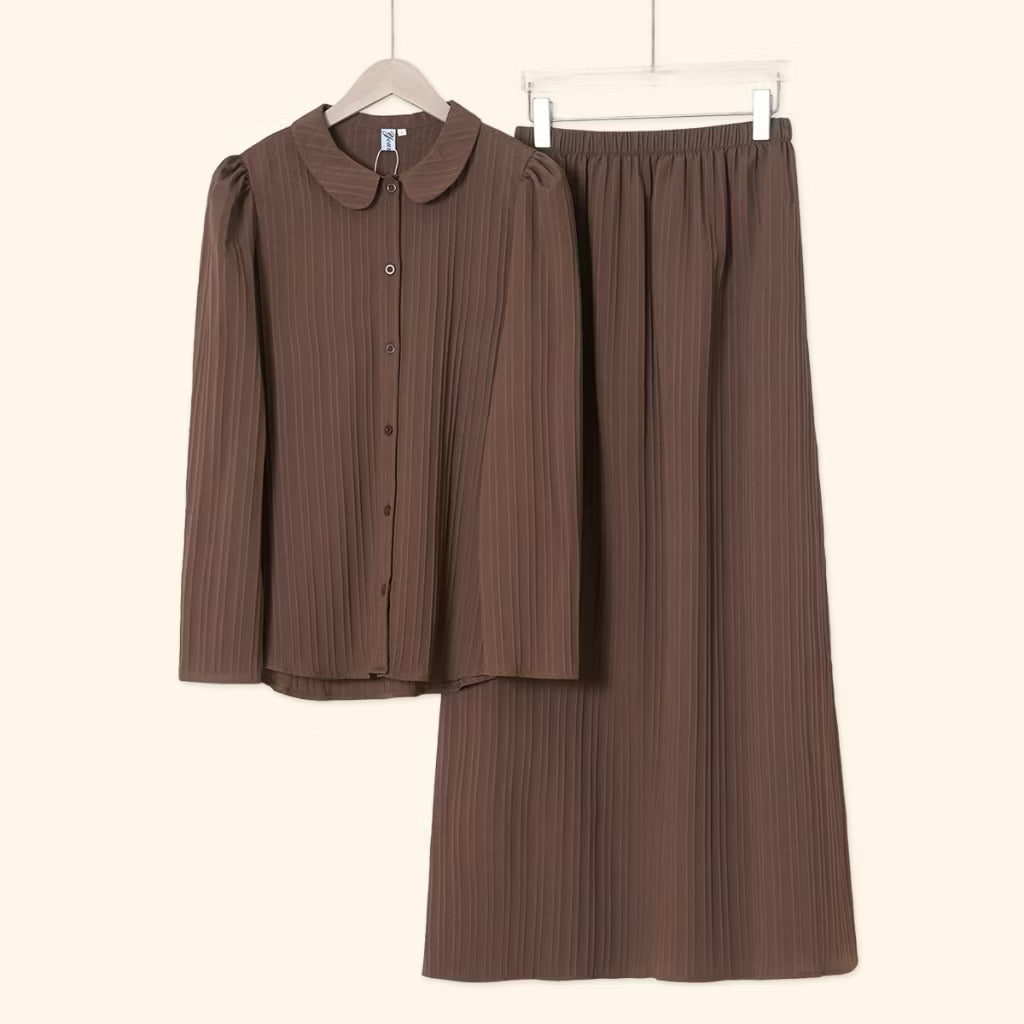 YM Yuri Set (Blouse & Skirt) - Free Size / Plus Size