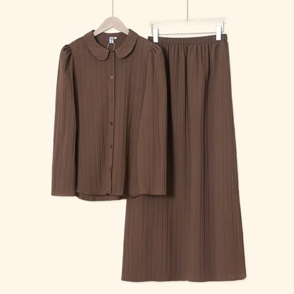 YM Yuri Set (Blouse & Skirt) - Free Size / Plus Size