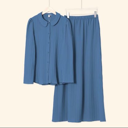 YM Yuri Set (Blouse & Skirt) - Free Size / Plus Size