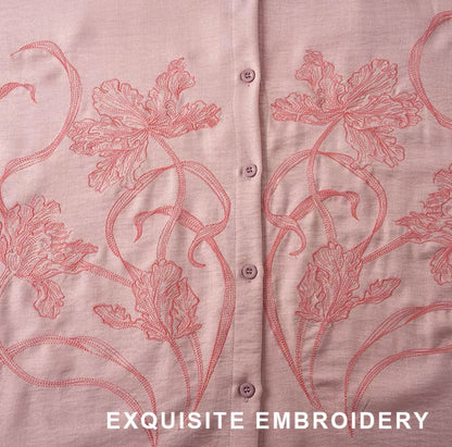 YM Jesnita Floral Embroidery Set Pants (Free Size/Plus Size)