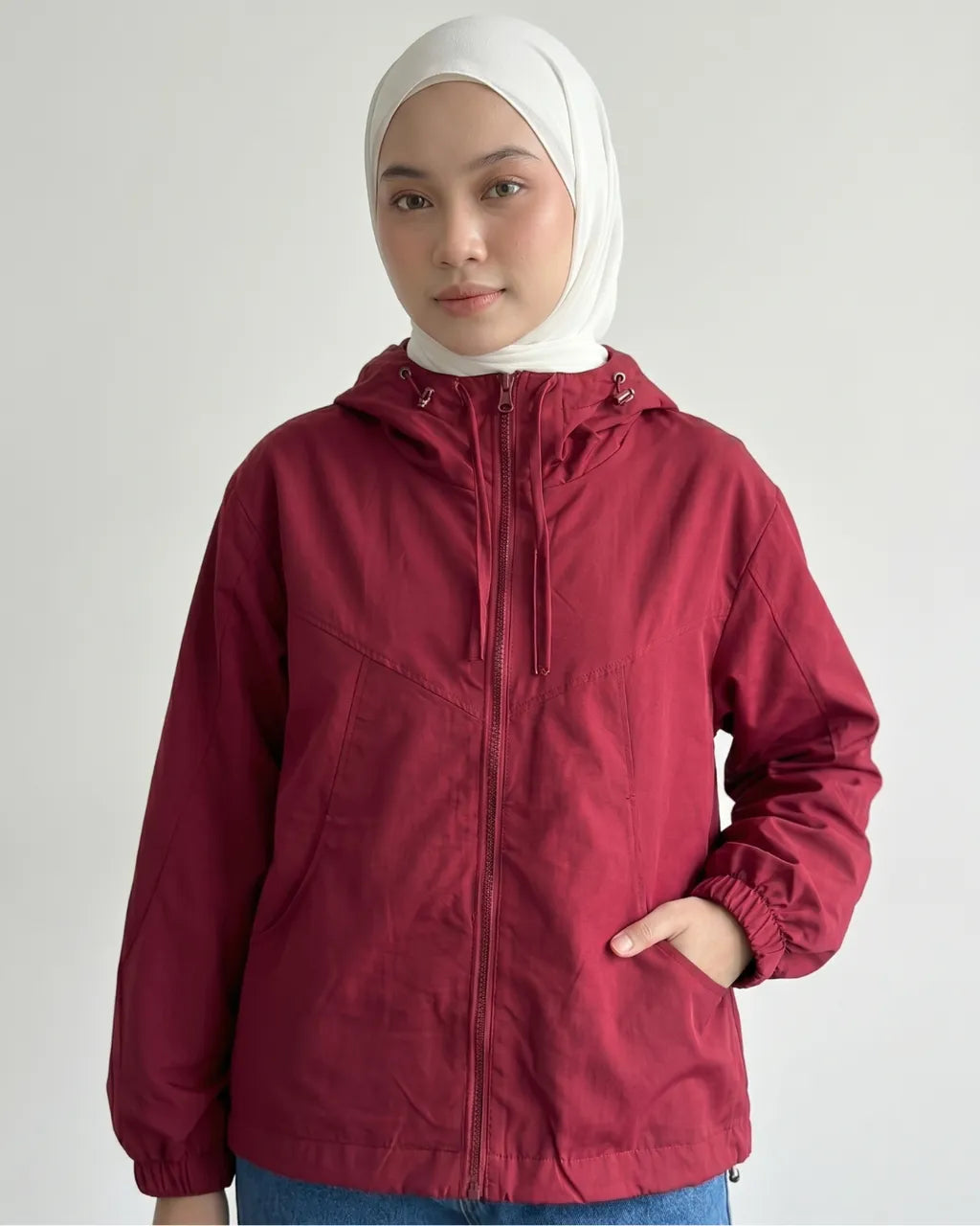 HW [TOP ONLY] Miley Plain Hoodie Jacket Windbreaker