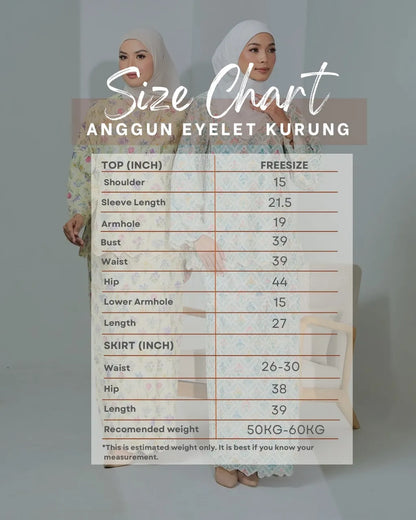 HW Anggun Eyelet Mini Kurung with Scallop Embroidery