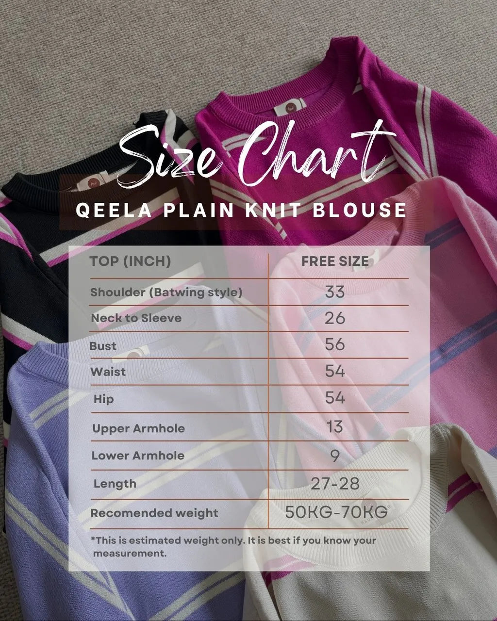 HW [TOP ONLY] Qeela Stripe Basic Knitwear Blouse