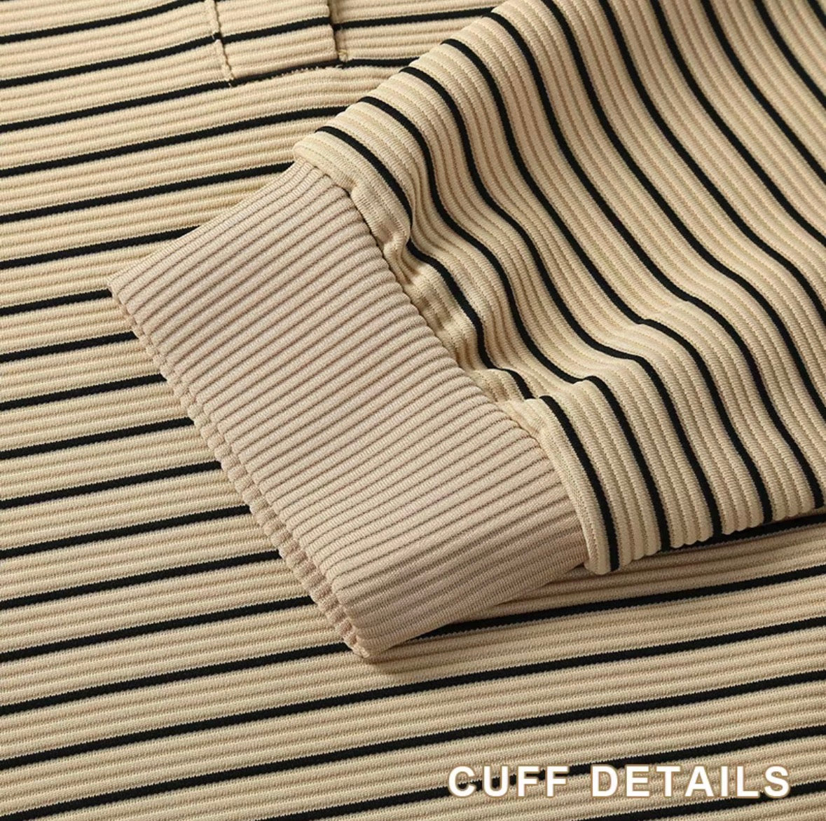 YM Brit Striped Ribbed Polo Shirt - Free Size/Plus Size