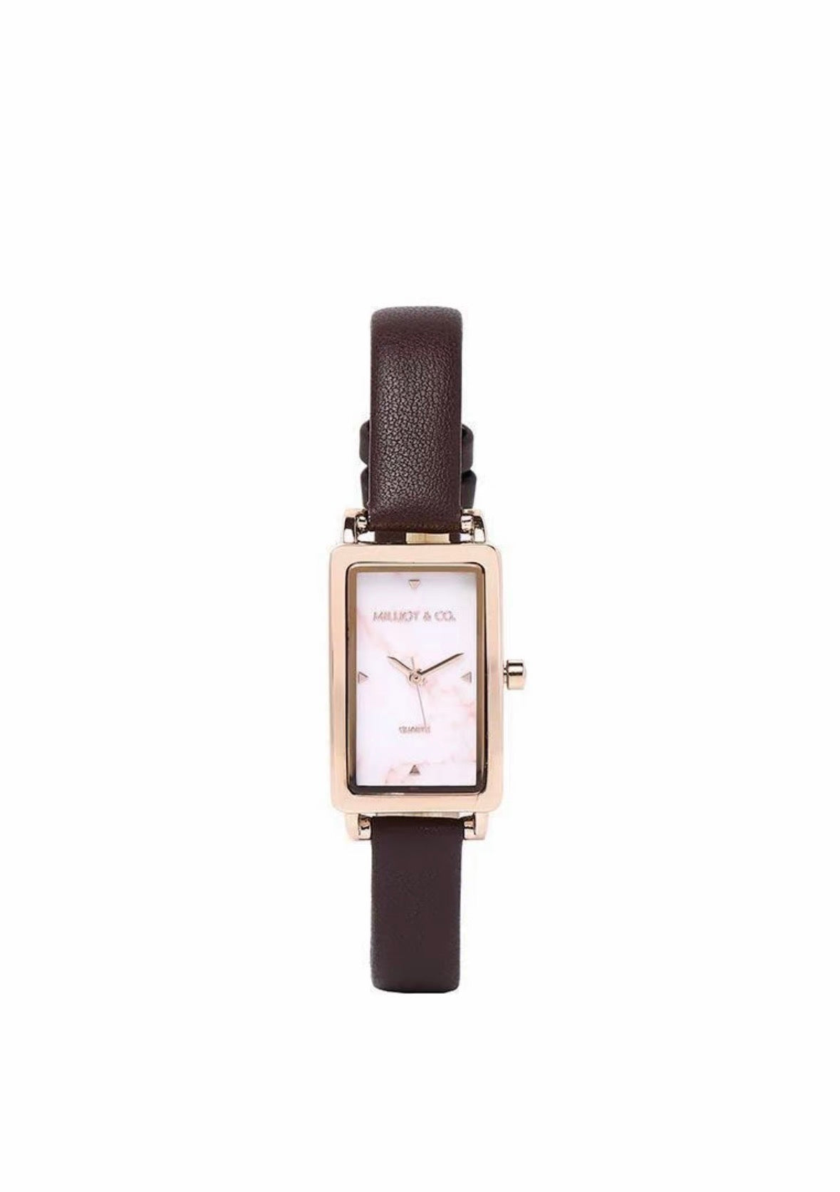 Milliot & Co Raven Stainless Steel Leather Watch