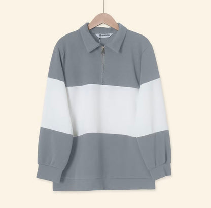 YM Unisex Stripe Polo Waffle Top