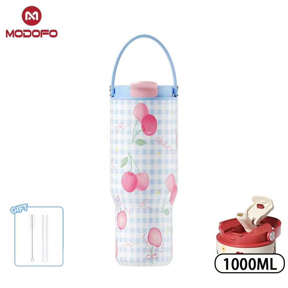 MDF Tumbler Thermos Bottle With Straw 32oz/1000ml