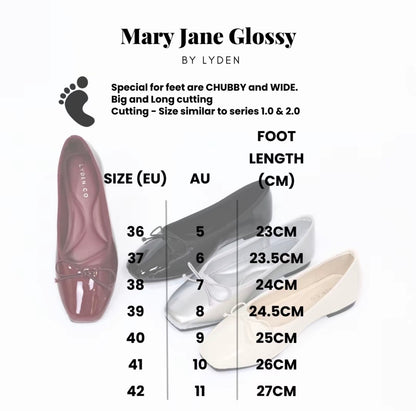 LYDEN Mary Jane Glossy Flats