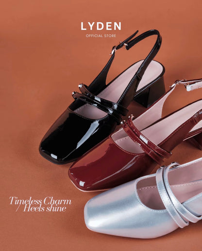 LYDEN Mary Jane Glossy Heels (5cm)