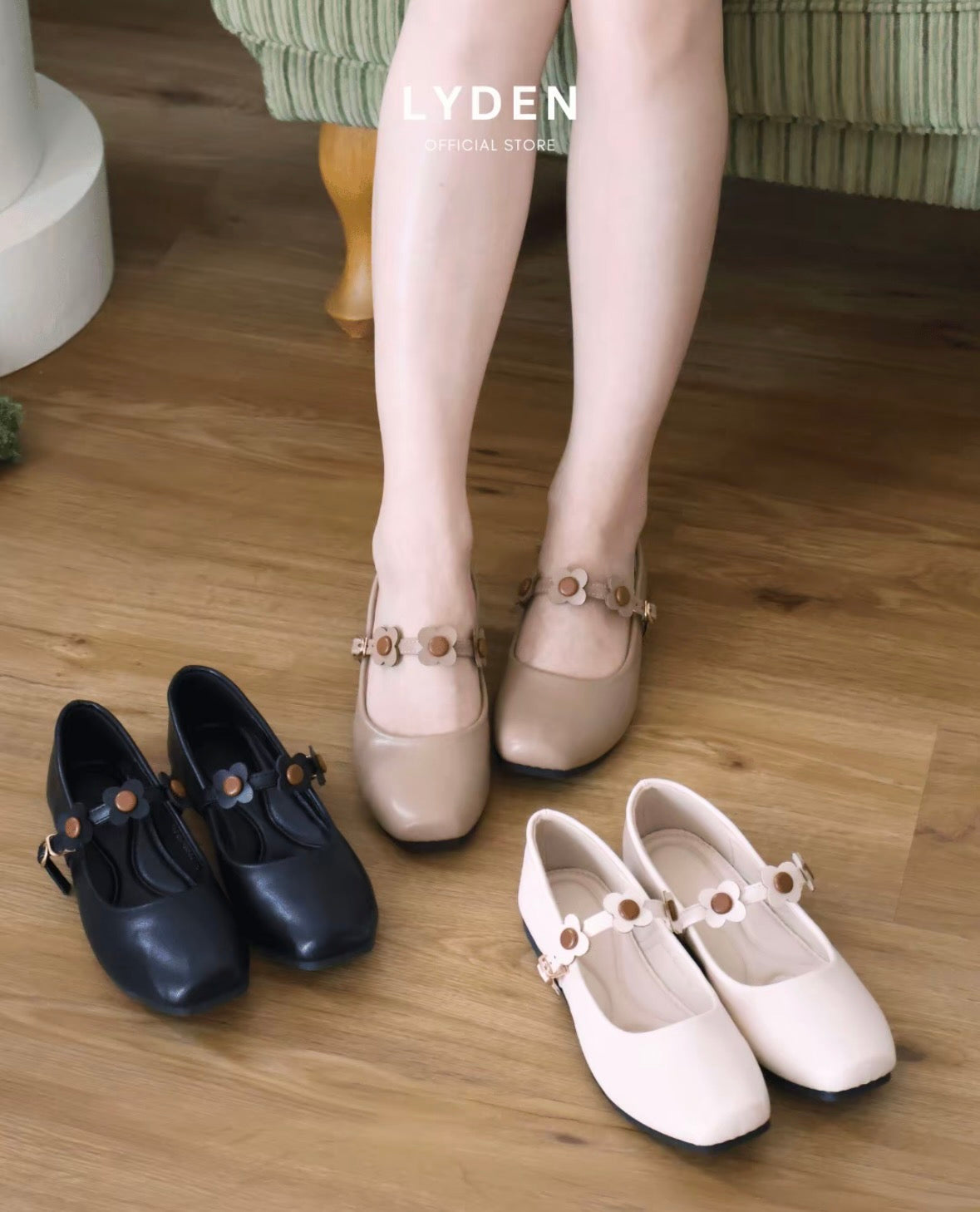 LYDEN Le Flowers Mini Bloom Flats with Bloom Strap Series