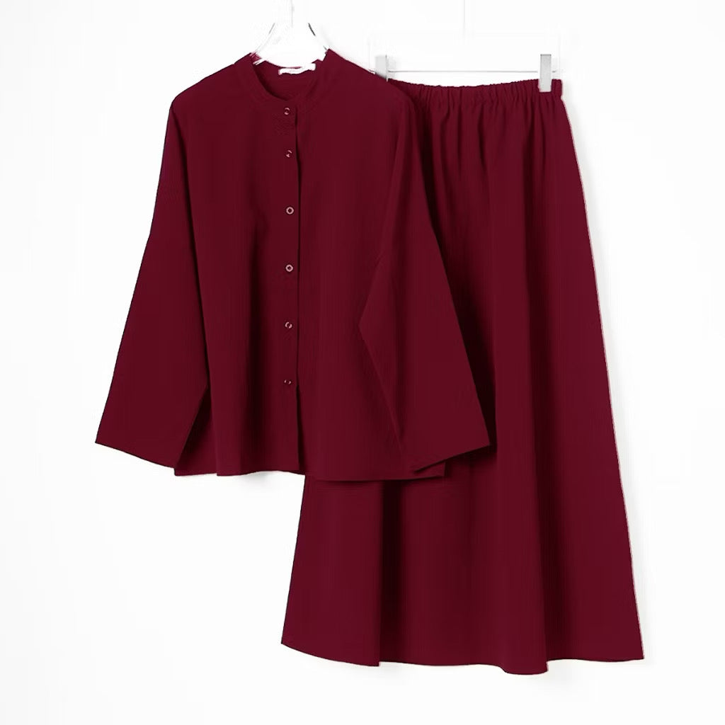 YM Sofea Set (Blouse & Skirt) - Free Size / Plus Size