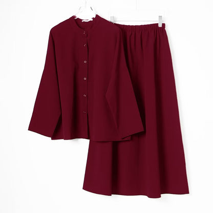 YM Sofea Set (Blouse & Skirt) - Free Size / Plus Size