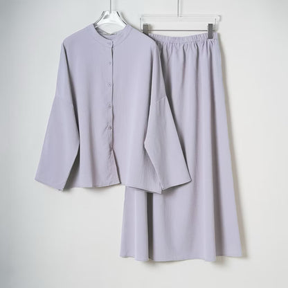 YM Sofea Set (Blouse & Skirt) - Free Size / Plus Size