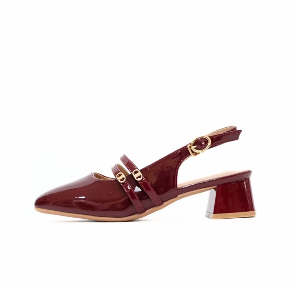 LYDEN Mary Jane Glossy Heels (5cm)