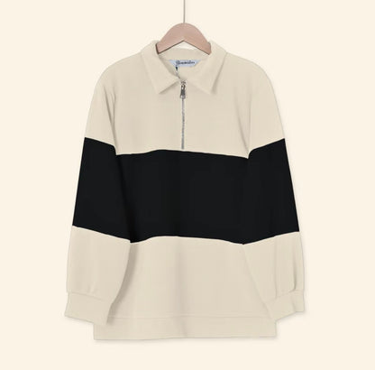 YM Unisex Stripe Polo Waffle Top