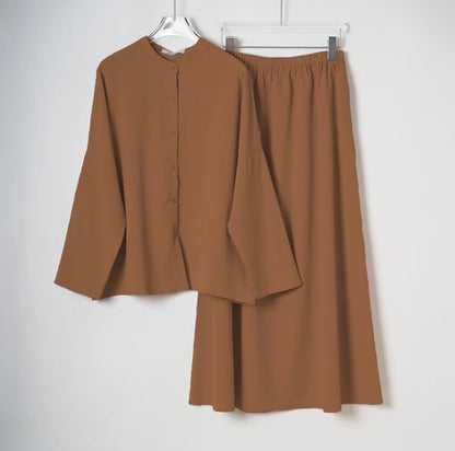 YM Sofea Set (Blouse & Skirt) - Free Size / Plus Size