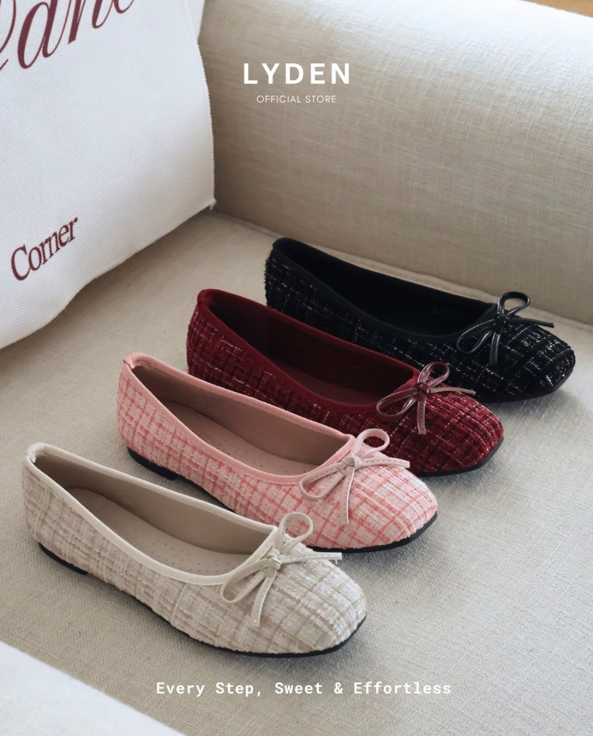 LYDEN Crochet Kiss Ballet Flats Series
