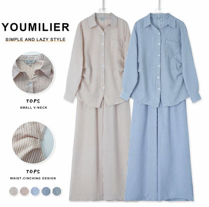 YM Suzy Striped Pants Set - S-XL