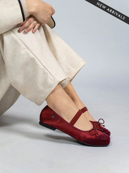 H2U Riley Ribbon Satin Flats