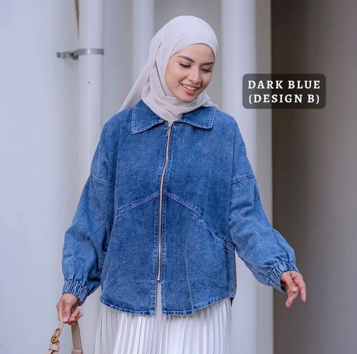 HW [TOP ONLY] Margo Oversize Zip Up Denim Jacket
