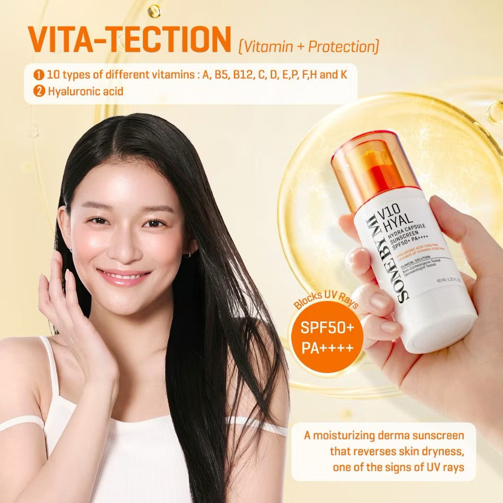 SBM V10 Hyal Antioxidant Sunscreen SPF50+ PA++++ 40g & Lip Sun