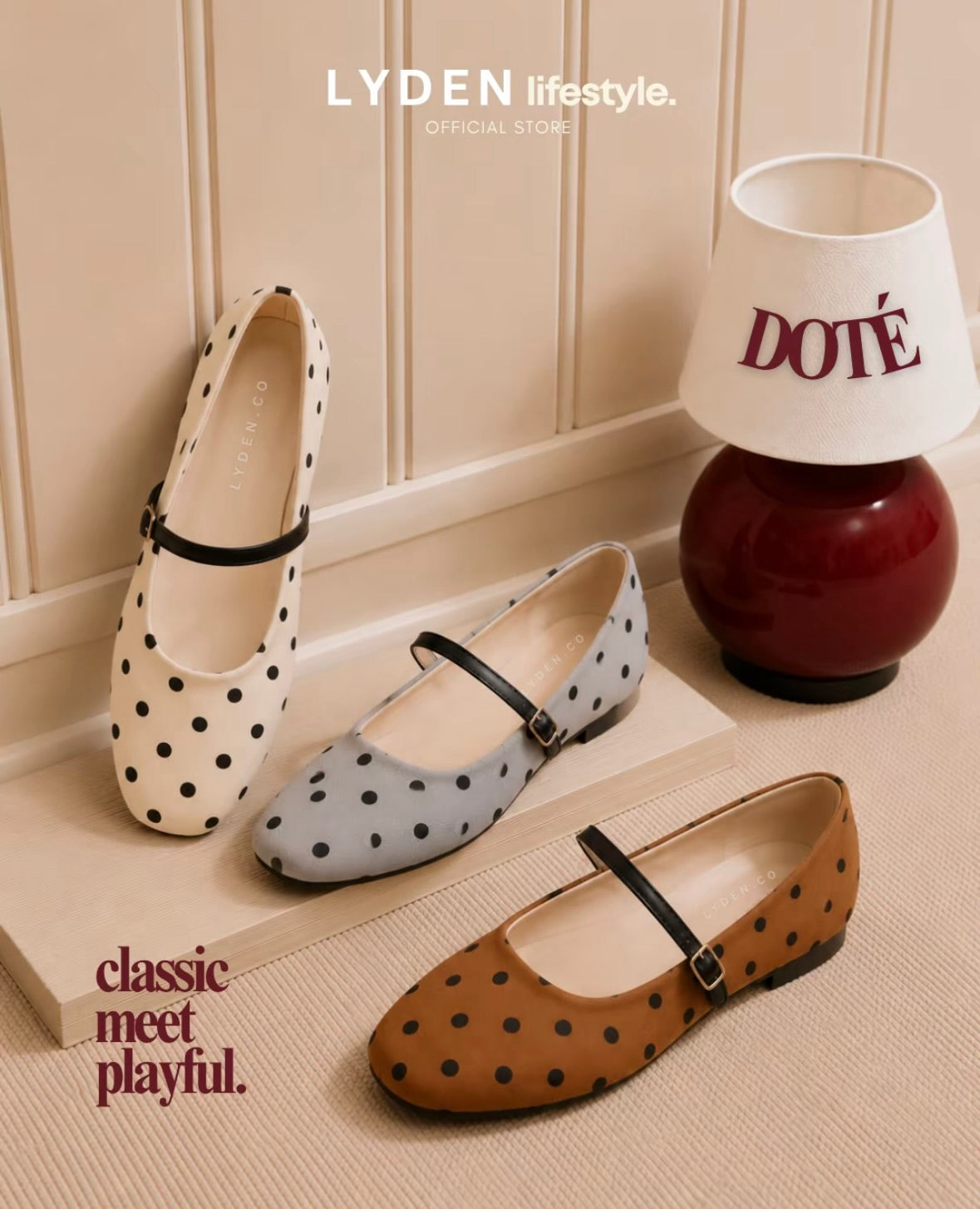 LYDEN Doté Strap Flats